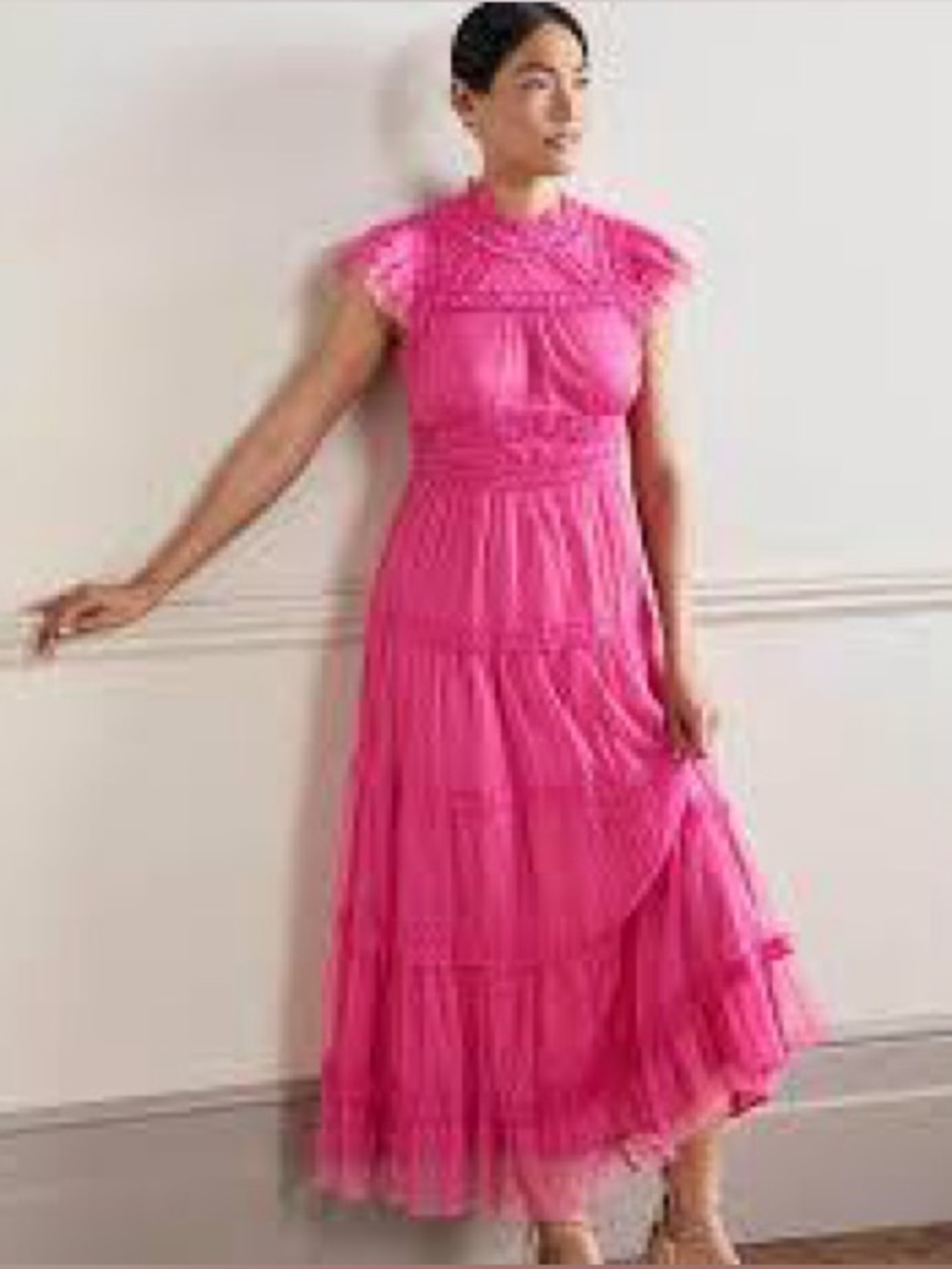 Boden Hot Pink Tiered Maxi Dress - Picture 14 of 17